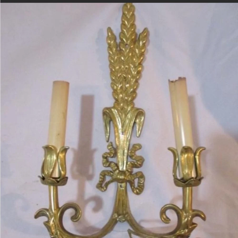 Set WHEAT SHEAF  WALL SCONCE BRASS LAMP Lights‎